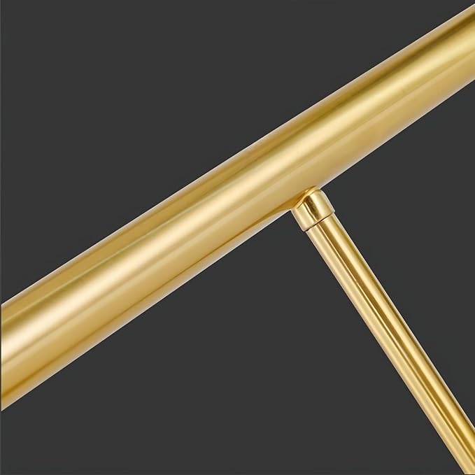 SMG Modern LED Linear Pendant Light for Dining Room, Dimmable Gold Kitchen Chandelier, 47" Linear DIY Chandelier with Remote Control Stepless Dimming, Restaurant Office Long Hose Lamp