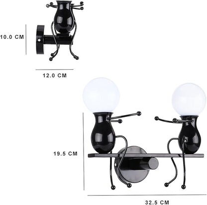 Kawell Humanoid Wall Light Fixtures Modern Wall Lamp Creative Wall Sconce Light Art Deco Max 60W E26 Base for Children Room Bedroom Bedside Living Room Stairs Hallway Restaurant Kitchen
