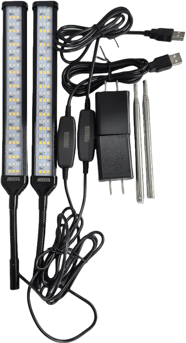 LED Grow Light, 6000K Full Spectrum Gooseneck Plant Growing Lamp for Indoor Small Mini Plants, Auto On/Off Timer 4/8/12/18Hrs & 3 Colors Spectrum-2 Pack