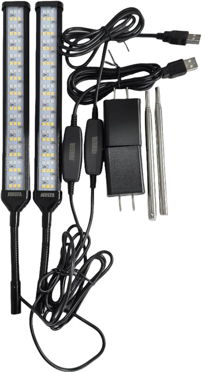LED Grow Light, 6000K Full Spectrum Gooseneck Plant Growing Lamp for Indoor Small Mini Plants, Auto On/Off Timer 4/8/12/18Hrs & 3 Colors Spectrum-2 Pack