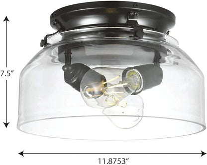 Progress Lighting Springer Collection Clear Glass Light Kit Matte Black, 7.50x11.87x11.87