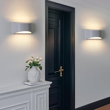 White Modern LED Wall Sconce (with G9 Bulbs) Hardwired Indoor Wall Lights Up and Down Wall Mount Lamps for Hallways, Bedrooms, Hallways, Living Room 3000K Warm White