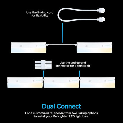 Enbrighten 12 inch Hardwired Under Cabinet Lights, 880 Lumens, Five White Settings from (2700K-6500K), Full Range Dimmable, Under Counter Light, Linkable Under Counter Lights for Kitchen 82920-T1