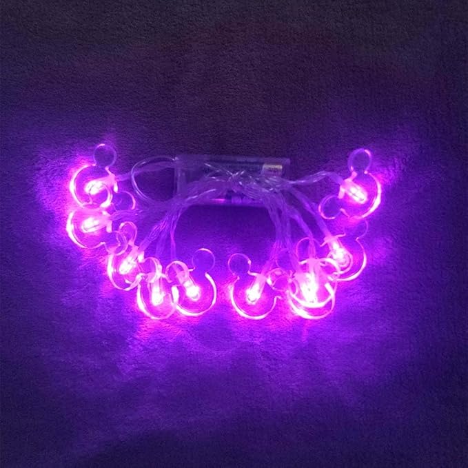 1.65m 10LEDs Decorative Cartoon Animal Mouse Night Mood Light Romantic Lamp for Home Indoor Bedroom Party Festival Décor (Purple)