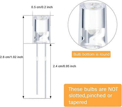 Mudder 400 Pcs Valentines LED 5mm String Lights Mini Replacement Bulb Energy Efficient LED Wire Light Set Connectable Home Decor Bulb for Festival Patio Garden Christmas Wedding Holiday(Cold White)