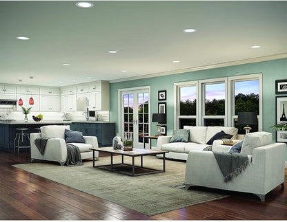 HALO 4 in Round Integrated LED Surface Mount Recessed Downlight Trim, 5000K, Wet Rated for Shower and Outdoor Lighting Applications, Energy Star, White Finish - SMD4R6950WHDM