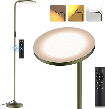 SIBRILLE 36W LED Floor Lamp, Super Bright Standing Lamp, Modern Stepless Dimmable Torchiere Tall Lamp with Remote Control, 350°Rotating Head Reading Floor Lamp for Living Room, Bedroom, Office