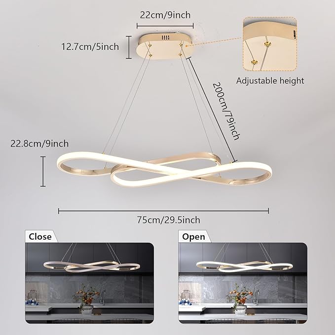 Modern LED Chandelier Dimmable Chandeliers for Foyer