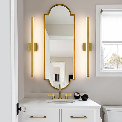 KAISITE Modern Vanity Light Gold Bathroom Light Fixture Over Mirror 32 inch Vanity Lighting Fixture Dimmable 5CCT LED Bar Vanity Light for Bathroom Restroom