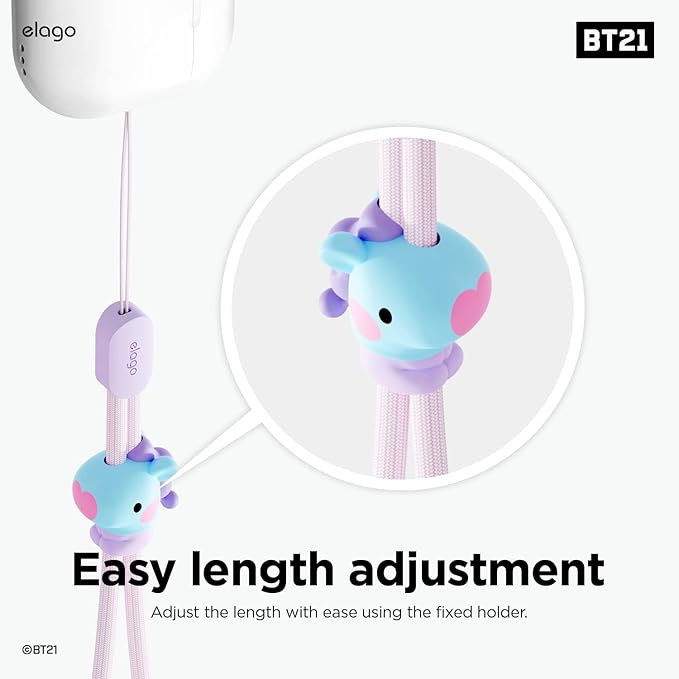 elago | LINE FRIENDS BT21 [OFFICIAL MERCHANDISE] Lanyard Wrist Strap, phone charm, keychain, Anti drop, Adjustable Button