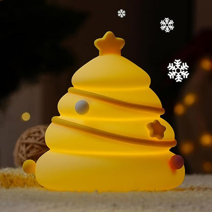 Xmas Tree Night Light, Cute LED Lamp, Silicone Dimmable Nursery Nightlight for Kids, Rechargeable Bedside Touch Lamp, Funny Office Desk Light and Home Decor(Xmas Tree)…
