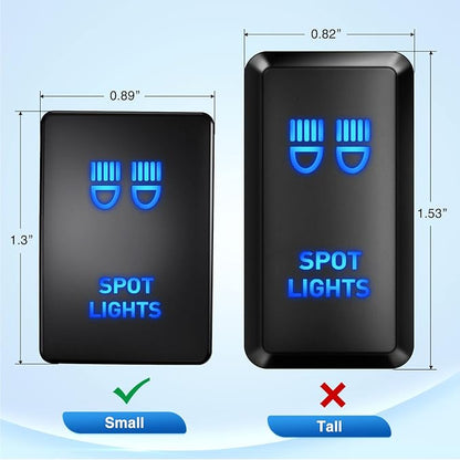 Nilight Spot Lights Push Button Switch 12V ON Off with Connector Wire Kit 1.28" x 0.87" Replacement for Toyota Sequoia Highlander Tacoma Tundra 4Runner RAVR Yaris