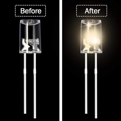 Mudder 400 Pcs Valentines LED 5mm String Lights Mini Replacement Bulb Energy Efficient LED Wire Light Set Connectable Home Decor Bulb for Festival Patio Garden Christmas Wedding Holiday(Warm White)