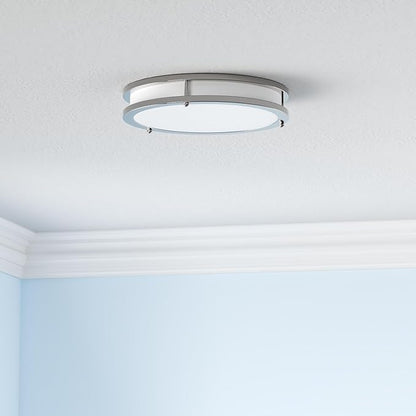 36W 3600lm Super Bright LED Light Fixtures, 2PACK Modern Flush Mount Ceiling Lights Daylight White 5000K, 13 Inch Dimmable Lamps for Kitchen Bathroom Hallway Bedroom, Brushed Nickle