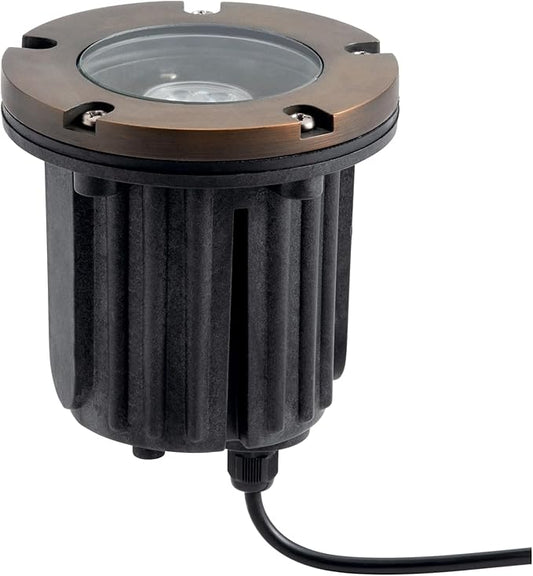 Kichler 12V In-Ground Brass Trim in Centennial Brass, Durable Landscape Lighting Accessory, 15495CBR