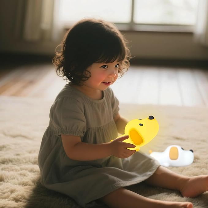 Cute Dog Night Light, Dimmable with Soft Silicon Dog Light, Kindergarten Kawaii Light, Rechargeable Touch Night Light for Boys and Girls, Used for Camping Room Decoration.