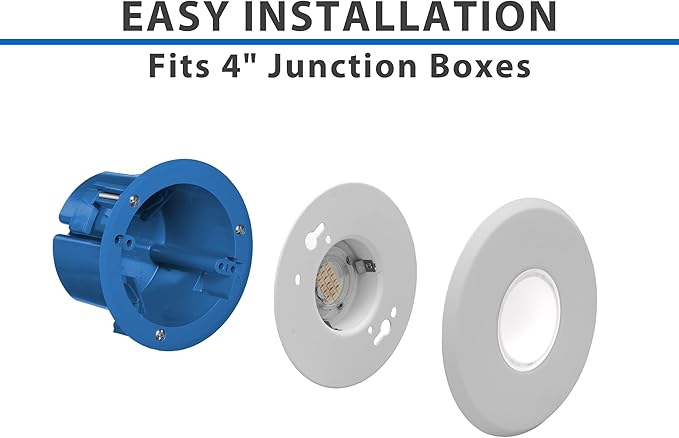 SureFit(v3) LED Flush Mount Ceiling Light, 3000K with Round White Trim (DLF301203KWH)