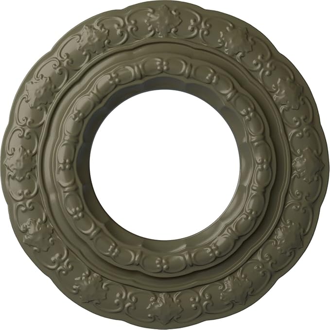 Ekena Millwork CM15LIPTF 15 3/8"OD X 7"ID X 1"P Lisbon Ceiling Medallion Fits Canopies Up to 7", Painted Turtle