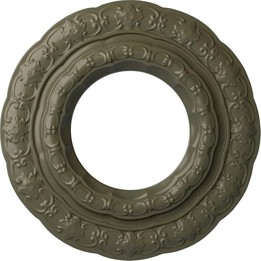 Ekena Millwork CM15LIPTF 15 3/8"OD X 7"ID X 1"P Lisbon Ceiling Medallion Fits Canopies Up to 7", Painted Turtle