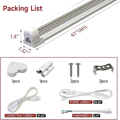 (12 Pack LED Shop Light 4FT, 40W 5200LM 5000K (Super Bright White), T8 LED Tube Light, Clear Cover, 270 Degree Lighting for Garage Warehouse Workshop Basement