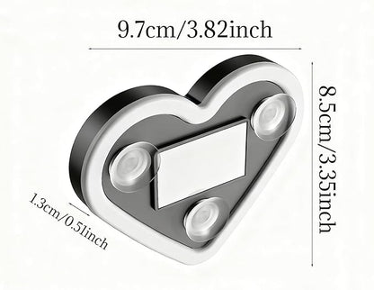 Romantic Heart-Shaped Car LED Ambient Light - Solar & Type-C Powered, 5 Lighting Modes, Universal Fit, for Women (Ice Blue)