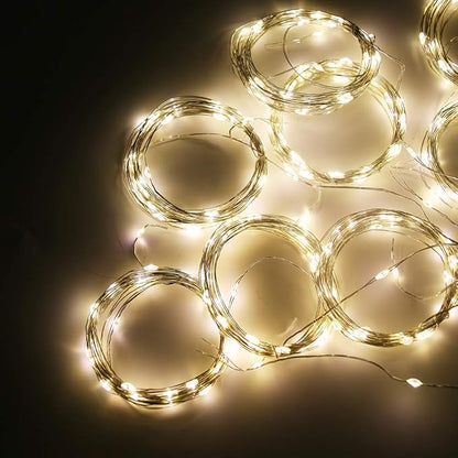 Curtain Lights 300 LED String Lights, Window Hanging Lights USB Powered 8 Lighting Modes & Timer Remote Dimmable Copper Lights for Bedroom, Home, Party, Wall Decor-9.8ft x 9.8ft(Warm White)