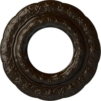 Ekena Millwork 15 3/8"OD x 7"ID x 1"P Lisbon Ceiling Medallion Fits Canopies up to 7" Ceiling Medallion, Bronze