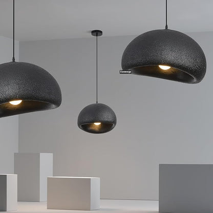 19.7in Wabi Sabi Pendant Light, Kitchen Island Lighting Fixture Ceiling Mount Japanese Lamp Japandi Chandelier for Dining Living Room Hallway Bedroom Restaurant Hanging Lamp, Black 1 Pack