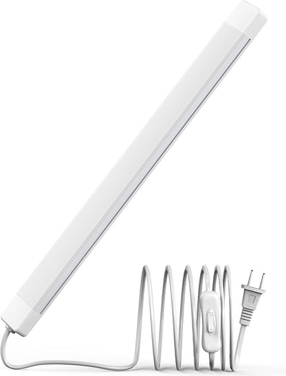 ASOKO 16 Inch Under Cabinet Lights,Plug and Play Under Counter Lighting,6000K Cool White with 700LM Bright,ETL Light Bar with ON/Off Switch for Kitchen,Under Desk,Workbench
