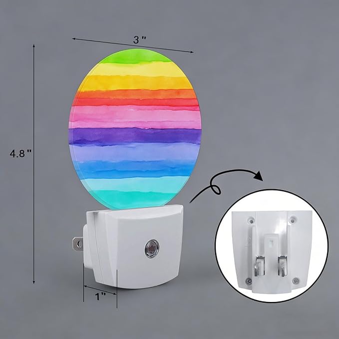 Rainbow Stripes LGBT Night Light Plug-in Sleep Lamp Led Dusk to Dawn Night Light for Bedroom
