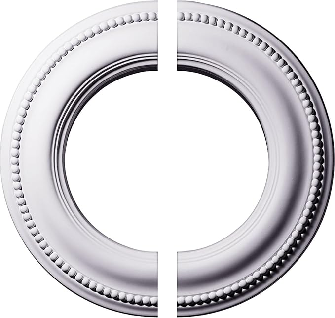 Ekena Millwork CM13BR2 13"OD x 7 1/2"ID x 3/4"P Bradford Classic Ceiling Medallion, Fits Canopies up to 8-5/8", 2 Piece