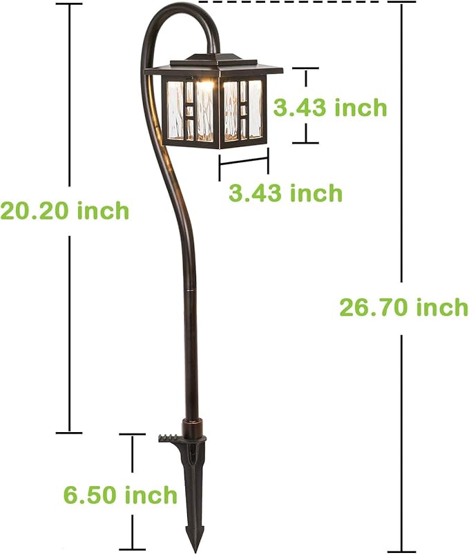 hykolity Low Voltage Pathway Lights 4 Pack, 3W 185LM 12V-15V LED Landscape Lighting, Oil-Rubbed Bronze Outdoor Path Lights, Die-Cast Aluminum Waterproof Walkway Lights for Yard Lawn, ETL Listed