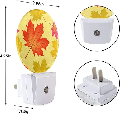 EKOBLA Maple Leaf Plug-in Night Light, Autumn Fall Leaves LED Nightlight with Dusk to Dawn Sensor for Bedroom, Bathroom, Hallway & Fall Decor