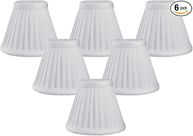 Royal Designs, Inc. CS-111WH-6 Pleated Empire Chandelier Shade, 2.5 x 5 x 4.25, White, 6-Pack