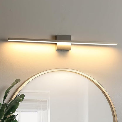 Bathroom Light Fixtures Over Mirror, 32 Inch Brushed Nickel Bathroom Vanity Light, LED Modern Wall Sconce 3000K Bar Vanity Lights for Bathroo