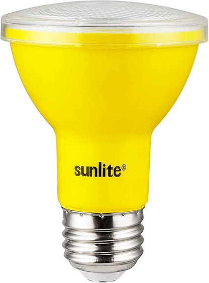 Sunlite 81466 LED PAR20 Colored Recessed Light Bulb, 3 Watt (50w Equivalent), Medium (E26) Base, Floodlight, ETL Listed, Yellow, 1 Count