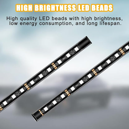 Mandark Car LED Strip Light, 24 LEDs Vehicle RGB Neon Interior Atmosphere Lamp, 12V USB Port Auto Decor Under Dash Ambient Night Light Strip Accessories, Universal for SUV, Sedan, Truck (Blue)