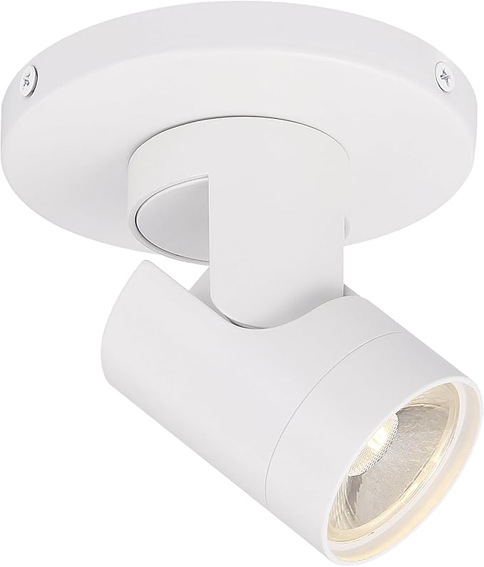 Nuvo Lighting 62/1106 12W LED Adjustable Barrel Monopoint Ceiling and Wall Spotlight, White
