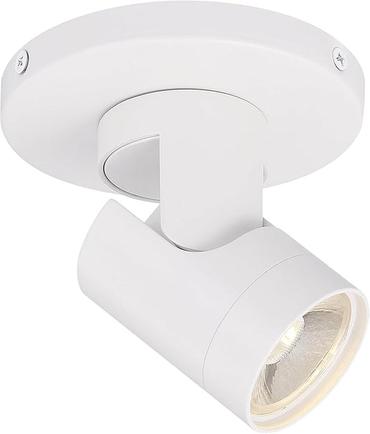 Nuvo Lighting 62/1106 12W LED Adjustable Barrel Monopoint Ceiling and Wall Spotlight, White