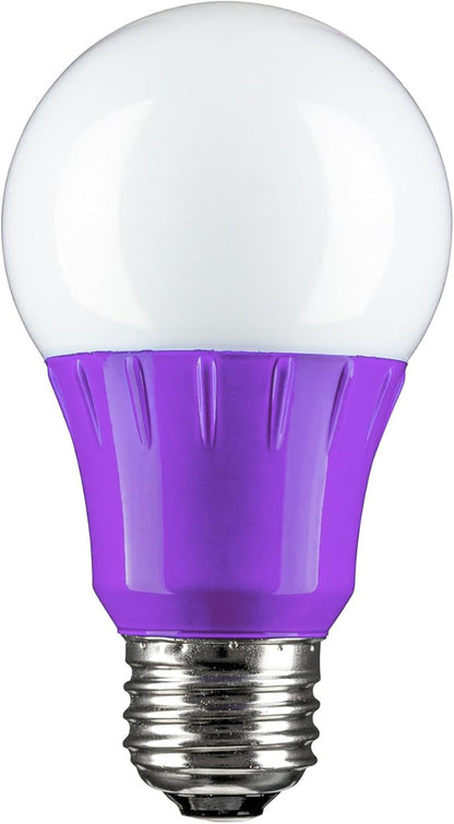 Sunlite 80132-SU LED A19 Standard a Type Light Bulb, 2 Pack, Purple