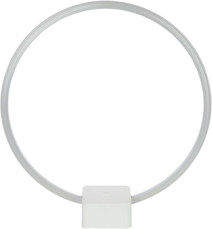 Brightech Circle LED Nightstand Lamp with USB Port – Compact Bed Stand Lamp for Bedroom, Living Room - Modern Asian Table & Desk Lamp on Side & End Tables - White