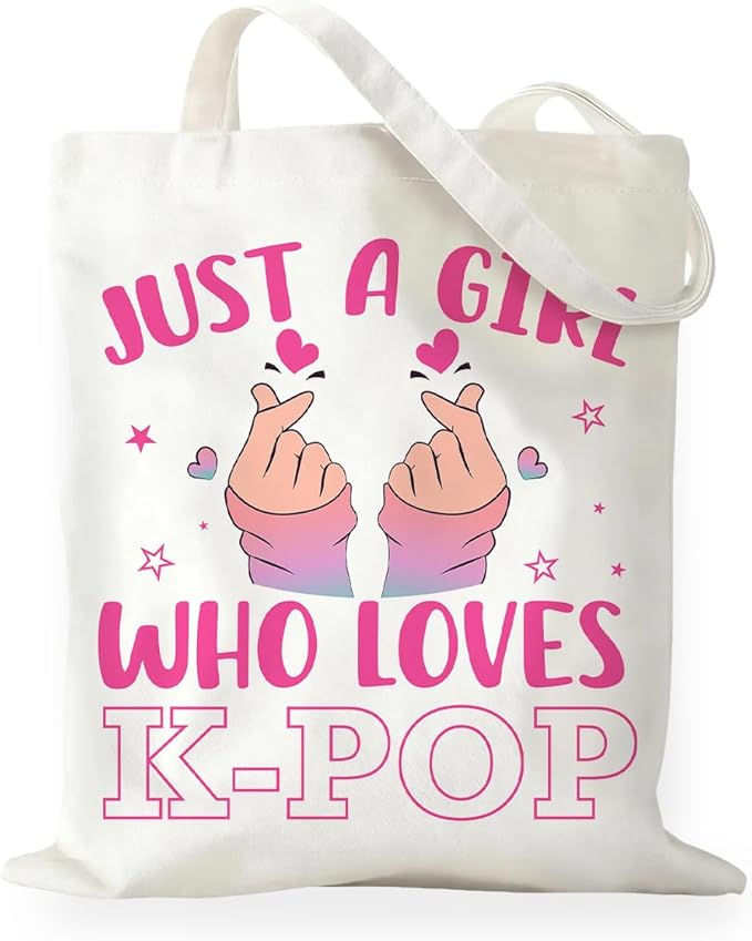 K-Pop Gift Tote Bag for Kpop Music Lover Korean Drama Canvas Tote Bag Gift for K-Pop Lover, Double-Sided Print Bags