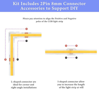 COB Smart LED Strip Light - 16.4ft/5m 4000K Natural White 24V Dimmable Strip Light with Remote Super Bright 2400LEDs CRI90+ Compatible with Alexa/Google Assistant Cuttable Tape for Mirror Tv Backlight