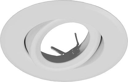 NICOR Lighting 4 in. White Recessed Adjustable Gimbal Ring Trim (19558WH)