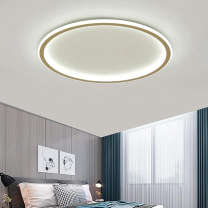 Dimmable LED Ceiling Light Fixture Flush Mount,24" Modern Round Recessed Ceiling Lamp with APP Adjustment,Gold 66W Close to The Ceiling Lighting Living Room Bedroom,3000K-6000K