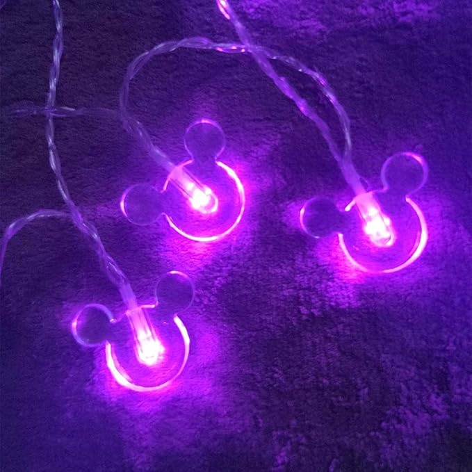1.65m 10LEDs Decorative Cartoon Animal Mouse Night Mood Light Romantic Lamp for Home Indoor Bedroom Party Festival Décor (Purple)