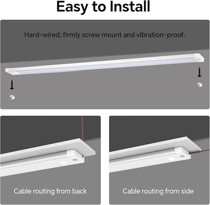acegoo RV Dimmable Under Cabinet LED Lighting 12V Linear Light Bar with Integral On Off Dimming Switch & Red Night Light, Screw Mount Hard-Wired CRI90+ (12 Inches Natural White 2PCS)