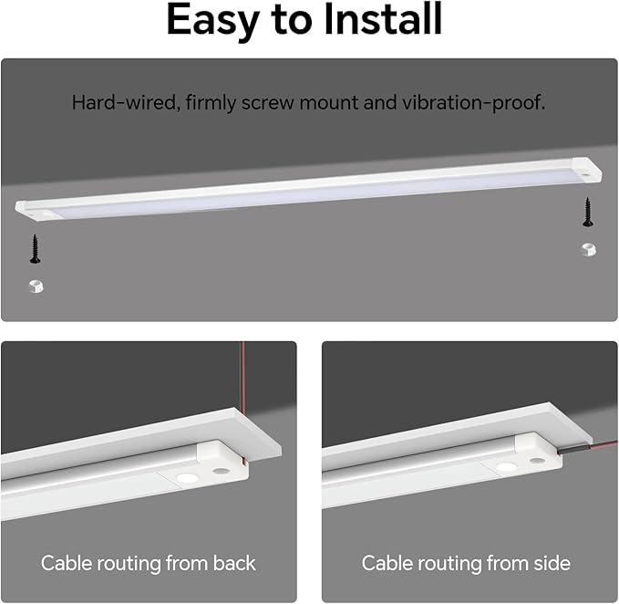 acegoo RV Interior LED Light Bar 12V LED Light Strip for Motorhome Camper Trailer Kitchen Countertop Under Cabinet Lighting, Integral Dimmer Switch & Red Night Light (Warm White, 12 inch)