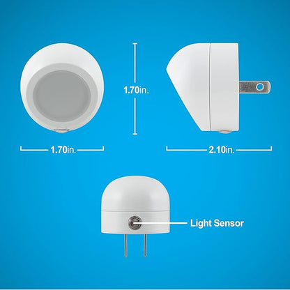 GE Rotating Plug in Night Light, Home Decor, Apartment Essentials, LED Lights for Bedroom, Ambient Lighting, Dusk to Dawn Sensor, Nightlight, Bathroom, Dorm Room, 2 Pack 31533