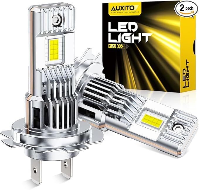 AUXITO H7 Bulb-40000 Lumen 6500K White, OEM Mini Size, Easy Plug & Play Installation, Halogen Fog Light Replacement, Error-Free CANBUS System, Pack of 2
